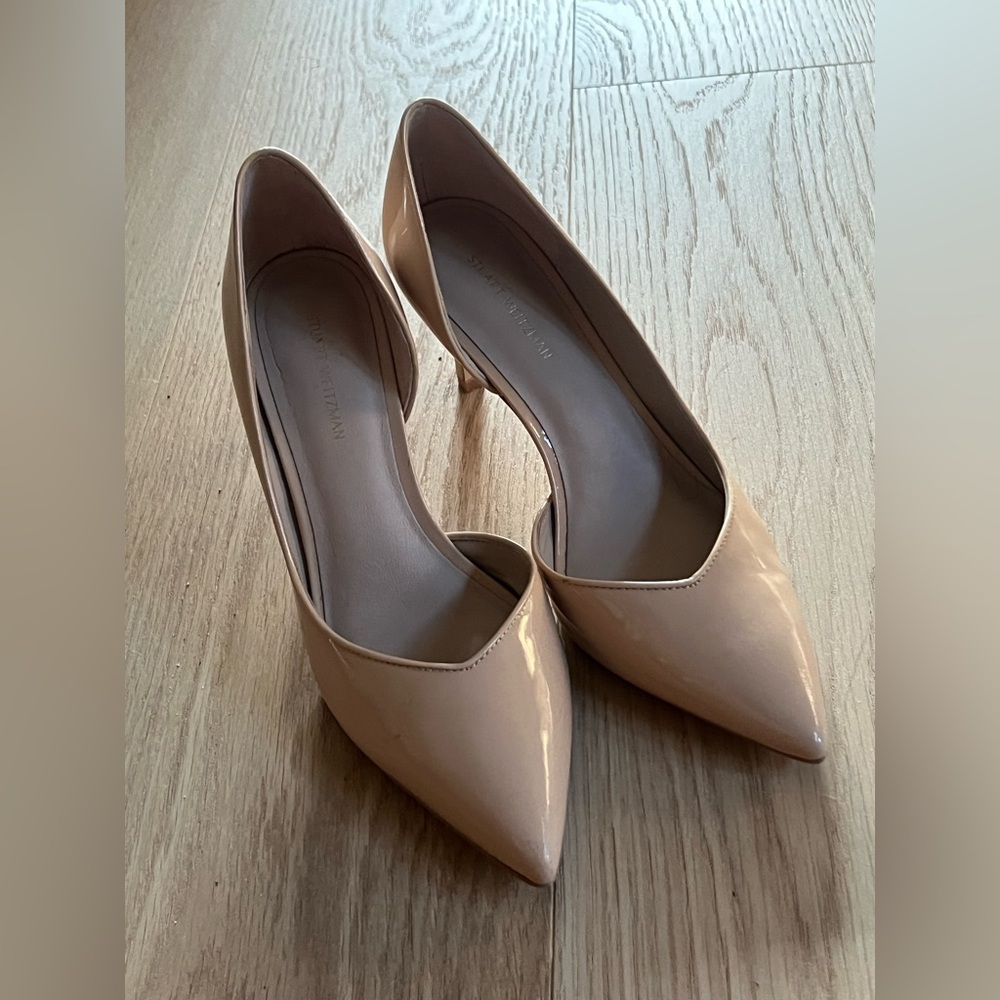Stuart Weitzman Nude Patent Stiletto Pumps Size 7
